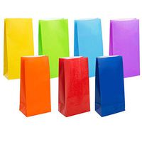 KEYYOOMY Small Bright Color Paper Bags Rainbow Party Goody Bags for Wedding Baby Shower Kid’s Birthday Party (Rainbow, 49 CT, 3.1 X 5.1 X 9.4 in)