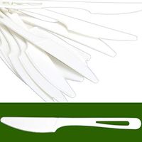 Biodegradable Knives Made From Non-GMO Plant-Based Plastic 100 Pack. Sturdy Utensils are Certified Compostable, Disposable, Eco-Friendly Cutlery With No Wood Taste. Safe for Hot and Cold Foods!