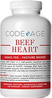 Codeage Grass Fed Beef Heart Desiccated, Natural CoQ10, Supports Heart, Mitochondrial and Blood Pressure Health, 3000mg per Servings, 180 Capsules