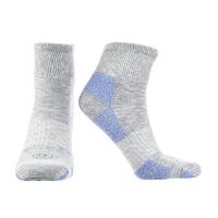 Doctor's Choice Non-Binding Casual Quarter Socks, Women's, Diabetic Friendly, Seamless Toe & Half-Cushioned, 2 Pairs, 2 Pairs, Grey, Medium (Womens Shoe Size: 6-10)