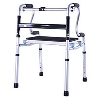 Yadianna Elderly Walker Wheelless Walking Stand Disabled Walking Frame with Seat Plate Four-Legged Walking Stick Non-Slip Walking Stick with Hospital