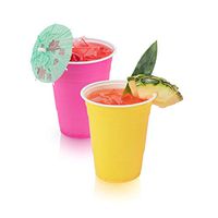 TRUE 7172 Party 16 oz Graphic Color Plastic Cups, Multicolor - Set of 24