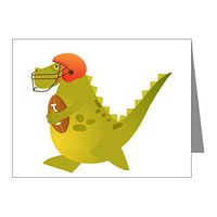 Note Cards (10 Pack) Football Playing Dinosaur