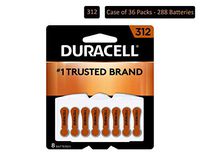 Duracell - Hearing Aid Batteries Size 312 (brown) - long lasting battery with EasyTab for ease of installation - 8 count (Pack of 36)