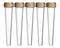 EZtube 5-Pack Joint Blunt Cigarette Tube Doob Vial Holder Waterproof Airtight Smell Proof Odor Sealing Container (Clear)