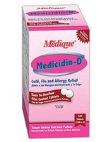 Medique MP12047 Medicidin-D Cold Flu and Allergy Relief Tablet, Standard, White (Pack of 100)