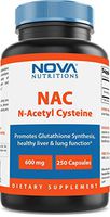 Nova Nutritions N-Acetyl L-Cysteine (NAC) 600mg - 250 Capsules (Non-GMO & Gluten Free)