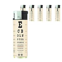 Refillable Electronic Lighter Set of 5 Pieces D-014 Eye Exam Chart Decorative Decoupage