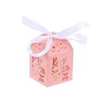 ROSENICE Paper Candy Boxes Sweets Gift Bonboniere Cardboard Wedding Favors 50pcs (Pink)