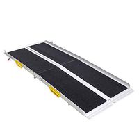 HYRL Aluminum Portable Multifold Suitcase Wheelchair Ramp, Wheelchair Ramp W/Handle, Non-Skid Aluminum Alloy Mobility Scooter,18072cm