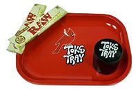Rolling Tray Bundle with Grinder | Set Includes - Cardinal Tray, 2 Packs Raw King Size Slim Rolling Papers & 4-Piece Zinc Grinder