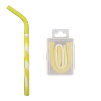 Weite Colorful Spiral Pattern Straw, [Reusable] Folding Soft Silicone Drinking Bent Straw with Exquisite Box [BPA Free] (B)