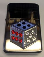 Vector KGM Thunderbird Crystal Emblem Lighter - Dice Gambling Craps Sparkle Black