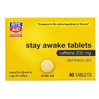 Rite Aid Stay Awake Caffeine, 200 mg - 40 Tablets | Caffeine Pills