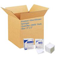 Non-Woven Sponges 2" x 2". Case of 8000 Non-sterile dressings for Wounds. Non-linting. 4-ply Rayon/Poly Blend. Single use. Latex-Free. Individually Packaged.