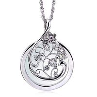 Long Sweater Chain Pendant Gold-Plated Rhinestone Magnifying Glass Necklace, Reading Observation File Learning Mirror