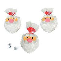 Fun Express - Santa Shaped Cello Bags(12 Ct) for Christmas - Party Supplies - Bags - Cellophane Bags - Christmas - 12 Pieces