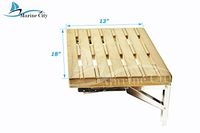Marine City Teak Wall Mount Fold Down Bench with Slots for Boat, Shower Room, Steam, Sauna Room (18 Inches × 13 Inches)