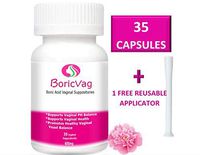 Boric Acid Vaginal Suppository Capsules - 35 Count (600mg) - Applicator Included - Made in USA (35)