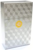 Silver Metallic Push Open Cigarette Case, King Size, 3116M21S