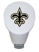 The Furniture Cove New 2.6 Gallon White Plastic Step Trash Can Waste Basket Featuring the Choice of Your Favorite Football Team Logo - FREE Trash Liner Included (Saints)