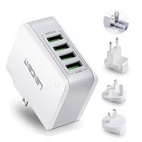 Multiple USB Wall Charger, [22W/4.4A] LENCENT 4 Port USB Travel Adapter, All in One USB Charger Plug with UK US EU European AUS Worldwide International Travel Phone Charger for iPhone, IPad & More