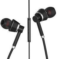 Wired Headphone Metal Earbuds by Amasing Noise Cancelling Stereo Heave Bass Earphones with Micphone Mic with Volume Control，in Ear Headphones Magnetic Design for iPhone 5 6 for Samsung M11 Black 2