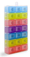 7 Days Pill Holder Organizer Tablet Box Weekly Medication Case Daily AM Morning Noon PM Night Container Compartments Detachable Dispenser (4 Color)