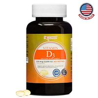 Spoonful Vitamin D3 with Coconut Oil, 5000 IU/125mcg, 1-Year Supply 365 Softgel Capsules, Bone Health and Immune System Support, Made in USA
