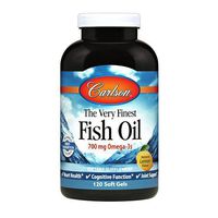 Carlson - The Very Finest Fish Oil, 700 mg Omega-3s, Norwegian Fish Oil Supplement, Wild Caught Omega 3 Fish Oil, Sustainably Sourced Fish Oil Capsules, Omega 3 Supplement, Lemon, 120 Softgels