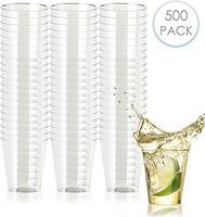 500 Disposable Hard Plastic Shot Glasses, Crystal Clear 2oz - Heavy Duty, Reusable Party Shot Cups - for Jello Shots Whiskey Sample Food Wine Tasting Desserts Weddings Birthdays Christmas.
