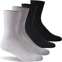 Facool Ankle Socks Diabetic Men Women Moisture Wicking No Blister Anti Skid Cotton Cushion Non Binding Socks 3 Pairs Grey X-Large