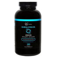 2500mg Omega 3 Fish Oil High in EPA & DHA (900mg-600mg) | 180 Burpless and Lemon Flavored Softgels - by VitaNutritions
