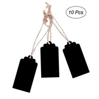 ULTNICE Wooden Hang Tags Rectangular Gift Tags Board for Party Favors with Rope 10Pcs