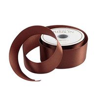 Caspari Solid Coffee Satin Ribbon - Two 27 Ft. Spools