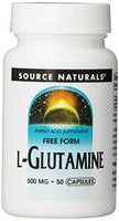 Source Naturals L-Glutamine - Free Form Amino Acid That Supports Metabolic Energy - 50 Capsules
