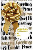 Black and Gold Noel Golden Holiday Wishes Holiday/Christmas Deluxe- Gift Wrap Wrapping Paper with Gift Tags and Bows