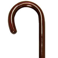 PCP Wood Cane with Round Handle, Crook Style & Walking Aid, Rosewood, Medium