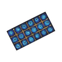 HUAhuako Rose Soap Flower Gift Box, 18Pcs Anniversary Valentines Day Birthday Present Case Blue