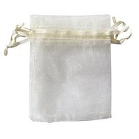 ATCG 100pcs 2.7x3.5 Inches Mini Drawstring Sheer Organza Bags, Wedding Party Favor Gift Pouch, Chocolate Mesh Candy Gift Jewelry Organza Bag, Sachet Bags Small Sheer Organza Pouches (Ivory)