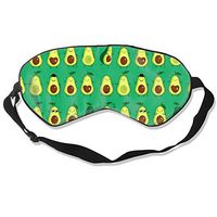 Cute Avocados Emoticon Silk Sleep Mask with Adjustable Strap Soft Eye Cover Eyeshade for Full Night's Sleep, Travel and Nap