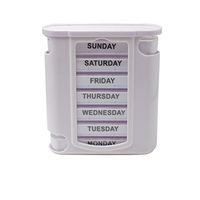 Oululu Weekly Pill Organizer Box - Stackable Medicine Dispenser 4 Times a Day (White)
