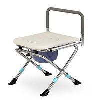 III- Stainless Steel Folding Bedside Toilet Disability With Top Loading Easy Elderly Mobility Aid Commode Chair (Color : With backrest)