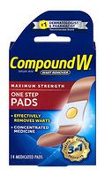 Compound W One Step Pads | Salicylic Acid Wart Remover | 14 Count (Pack of 1) Pads