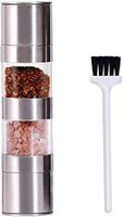 2 in 1 Salt and Pepper Grinder Set, Manual Stainless Steel Salt Shakers and Pepper Mill Set with Adjustable Ceramic Rotor, with brush,Stylish Design