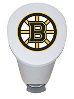 The Furniture Cove New 2.6 Gallon White Plastic Step Trash Can Waste Basket Featuring the Choice of Your Favorite Sports Team Logo - FREE Trash Liner Included (Bruins)