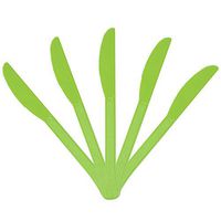 JAM PAPER Premium Utensils Party Pack - Plastic Knives - Lime Green - 48 Disposable Knives/Pack