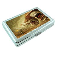 Groovy Trippy Mushroom Psychedelic S11 Silver Cigarette Case Metal Wallet Id Holder King & 100's 4" X 2.75" RFID Protection