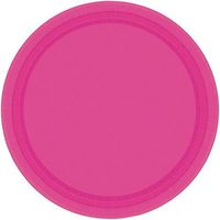 Amscan 69915.61 Round Dinner Plates, 10 1/2", Magenta