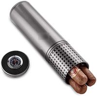 No band LFSP Portable Humidor Cigar Tube, Pipe Travel Humidor, Humidors with A Thermometer, Which Can Accommodate Diameter 50MM